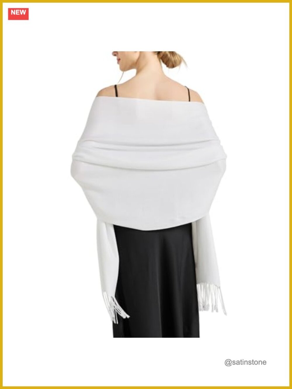 Silk Blend Pashmina Shawl Wrap Solid Scarf Wedding Evening Bridal 70x27